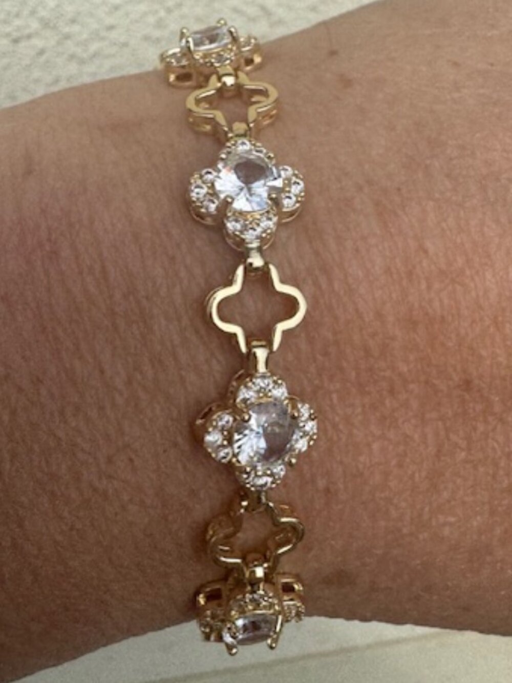 Goldoro Gold Filled Clover Bracelet w/ AAA CZ Stones | Luxe Designer Inspired